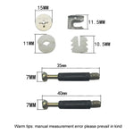 Bộ 3 trong 1 đầu nối vít liên kết đồ nội thất, bộ cố định bánh răng lệch tâm tủ quần áo, 10 cái 40mm, 10 cái 35mm