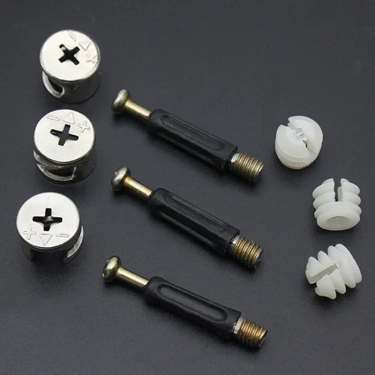 Bộ 3 trong 1 đầu nối vít liên kết đồ nội thất, bộ cố định bánh răng lệch tâm tủ quần áo, 10 cái 40mm, 10 cái 35mm
