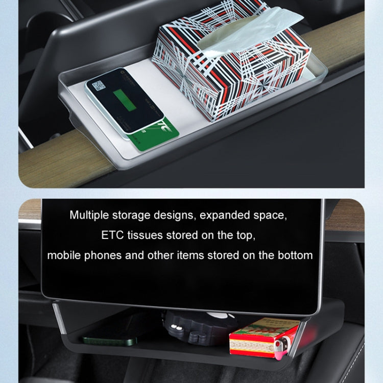 For Tesla Model Y/3 Screen Storage Box, Model Y/3 Translucent Black + Black, Model Y/3 Translucent White + White, 2024 Model 3 Translucent Black + Black