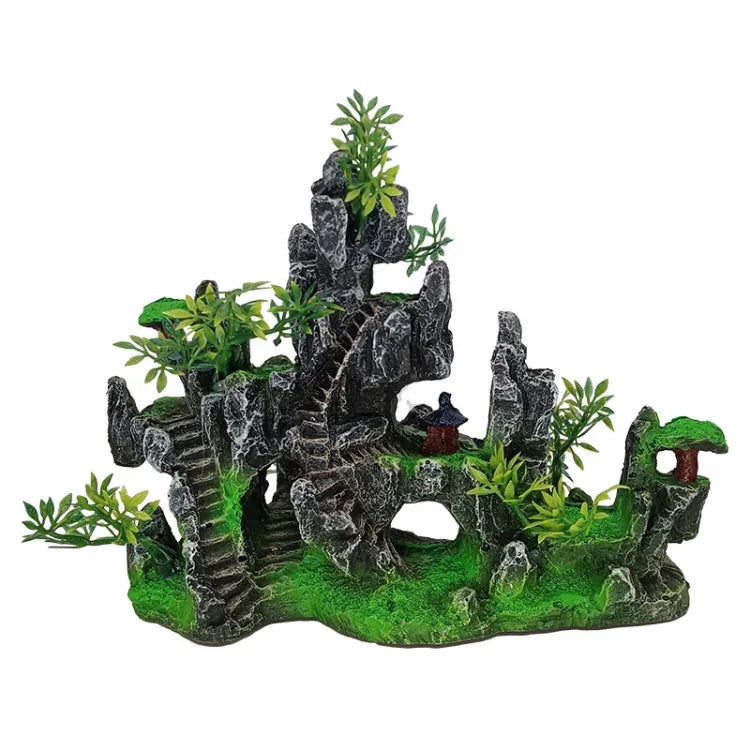 Trang trí mô phỏng cảnh quan bể cá bằng nhựa resin hình lều wigwam