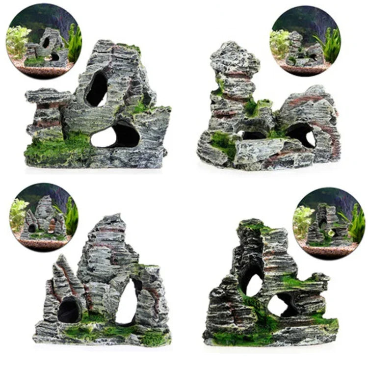Phụ kiện cảnh quan bể cá Aquascape bằng nhựa resin hình lều wigwam, Mẫu A, Mẫu B, Mẫu C, Mẫu D