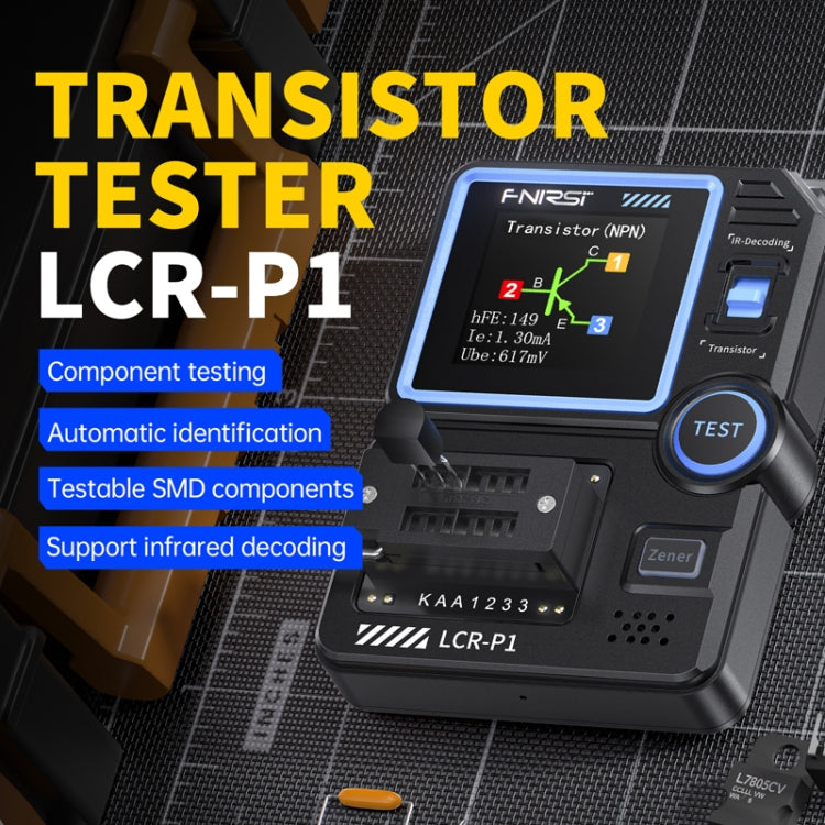 Máy kiểm tra transistor đa chức năng FNIRSI LCR-P1, công cụ kiểm tra linh kiện điện tử LCR-P1
