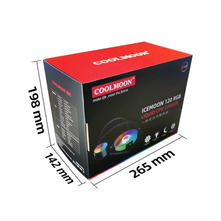 Quạt làm mát CPU tích hợp COOLMOON RGB120 5V ARGB hàng đơn đa nền tảng, RGB120
