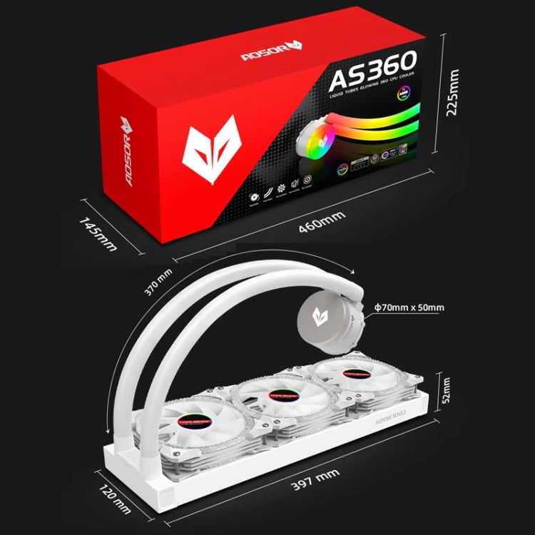 Bộ tản nhiệt máy tính COOLMOON AS360 Magic Diamond Edition ARGB làm mát bằng nước tích hợp đèn CPU Radiator, AS360