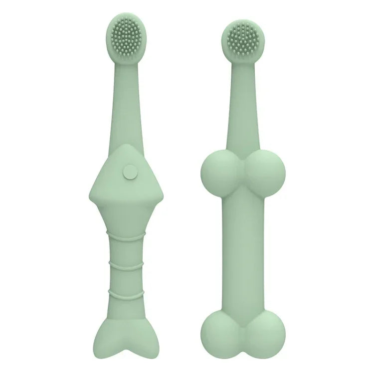 Bộ 2 cái / Bộ Bàn chải đánh răng silicon cho Mèo và Chó Dụng cụ chăm sóc vệ sinh miệng thú cưng