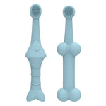 Bộ 2 cái / Bộ Bàn chải đánh răng silicon cho Mèo và Chó Dụng cụ chăm sóc vệ sinh miệng thú cưng