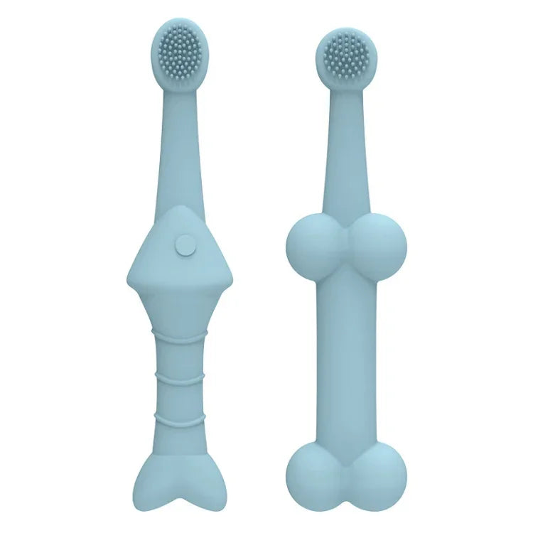 Bộ 2 cái / Bộ Bàn chải đánh răng silicon cho Mèo và Chó Dụng cụ chăm sóc vệ sinh miệng thú cưng