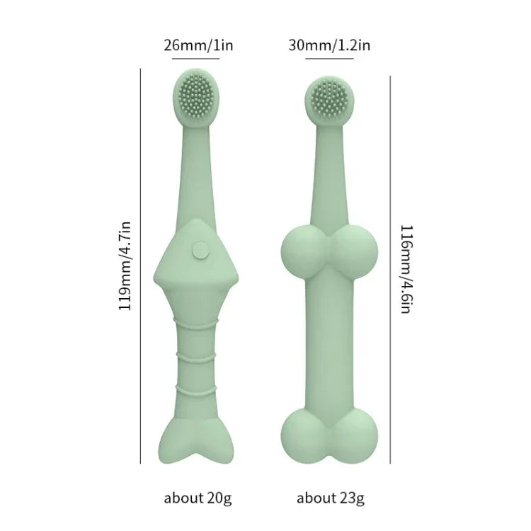 Bộ 2 cái / Bộ Bàn chải đánh răng silicon cho Mèo và Chó Dụng cụ chăm sóc vệ sinh miệng thú cưng