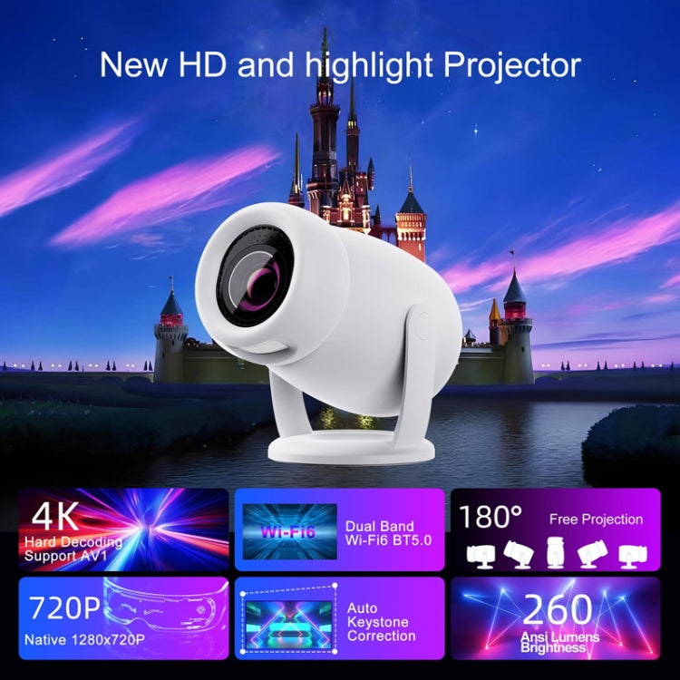 Máy chiếu thông minh hệ điều hành Android 12.0 HY400, máy chiếu gia đình di động, phích cắm US, phích cắm EU, phích cắm UK, phích cắm AU
