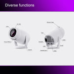 Máy chiếu thông minh hệ điều hành Android 12.0 HY400, máy chiếu gia đình di động, phích cắm US, phích cắm EU, phích cắm UK, phích cắm AU