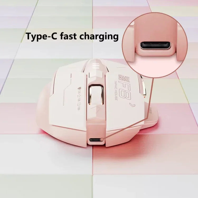 Chuột chơi game máy tính không dây sạc im lặng 2.4G Inphic F8, F8