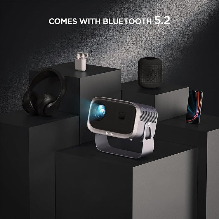 Máy chiếu mini di động rạp hát gia đình thông minh, phiên bản Android 4K HD, phiên bản cùng màn hình cho điện thoại di động