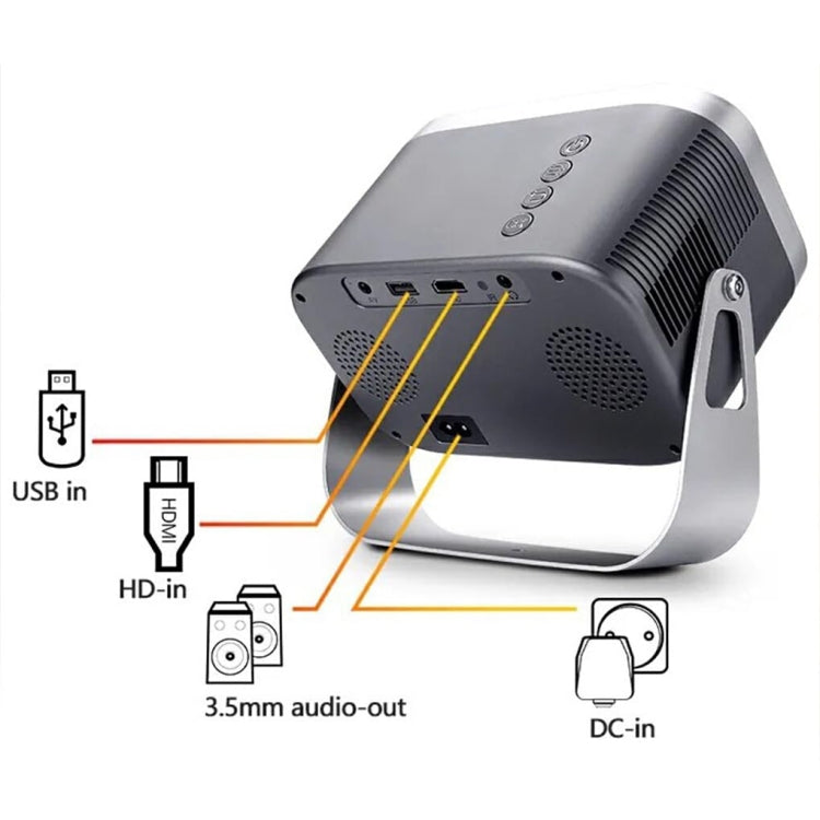 Máy chiếu mini di động rạp hát gia đình thông minh, phiên bản Android 4K HD, phiên bản cùng màn hình cho điện thoại di động