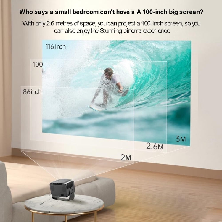 Máy chiếu mini di động rạp hát gia đình thông minh, phiên bản Android 4K HD, phiên bản cùng màn hình cho điện thoại di động
