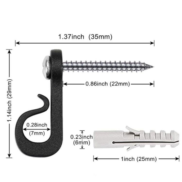 Móc treo đèn lễ hội có vít Phillips cho dây và đèn LED, 10 cái/hộp, 20 cái/hộp, 30 cái/hộp, 45 cái/hộp
