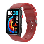 Đồng hồ thông minh vòng ECG đo nhiệt độ, nhịp tim, huyết áp, sức khỏe, gọi Bluetooth, Silicone đen, Silicone đỏ, Silicone xanh, Da đen, Da nâu