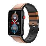 Đồng hồ thông minh vòng ECG đo nhiệt độ, nhịp tim, huyết áp, sức khỏe, gọi Bluetooth, Silicone đen, Silicone đỏ, Silicone xanh, Da đen, Da nâu