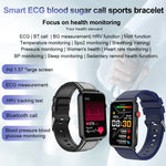 Đồng hồ thông minh vòng ECG đo nhiệt độ, nhịp tim, huyết áp, sức khỏe, gọi Bluetooth, Silicone đen, Silicone đỏ, Silicone xanh, Da đen, Da nâu