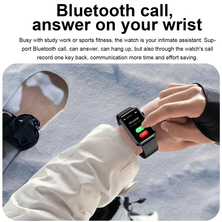 Đồng hồ thông minh vòng ECG đo nhiệt độ, nhịp tim, huyết áp, sức khỏe, gọi Bluetooth, Silicone đen, Silicone đỏ, Silicone xanh, Da đen, Da nâu