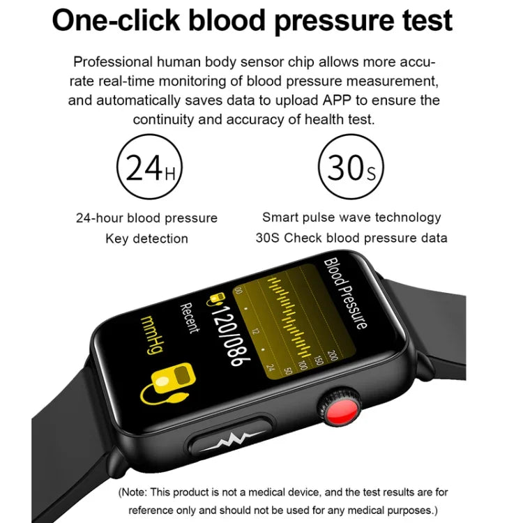 Đồng hồ thông minh vòng ECG đo nhiệt độ, nhịp tim, huyết áp, sức khỏe, gọi Bluetooth, Silicone đen, Silicone đỏ, Silicone xanh, Da đen, Da nâu