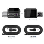 M700A Máy ghi hình xe 3 kênh 4K UHD trước + 1080P trong + 2K sau + GPS + WIFI, Camera hành trình M700A