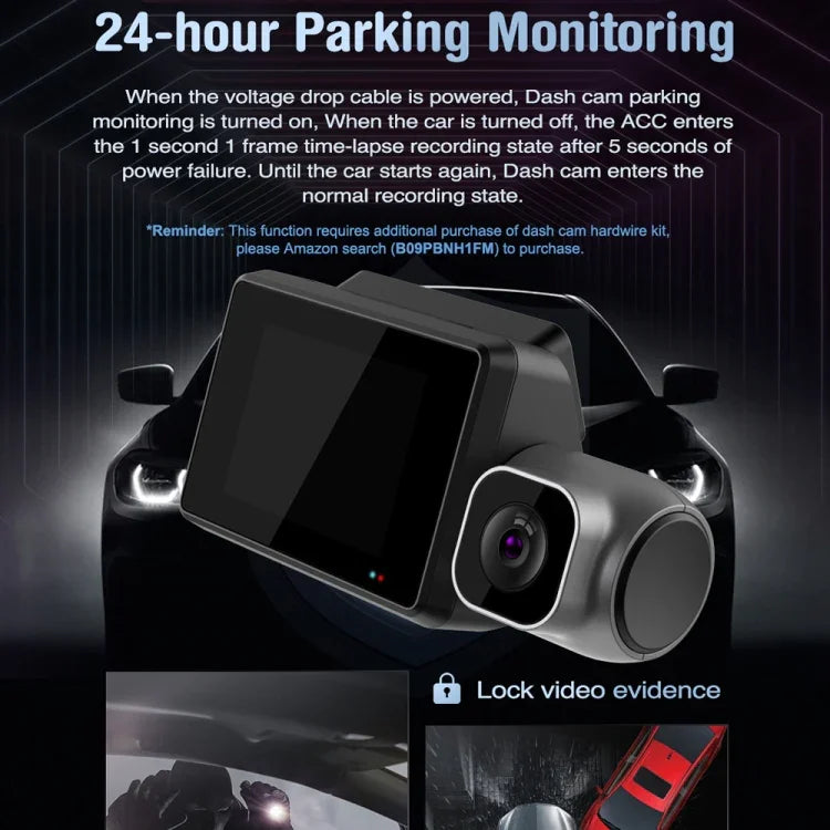 M700A Máy ghi hình xe 3 kênh 4K UHD trước + 1080P trong + 2K sau + GPS + WIFI, Camera hành trình M700A