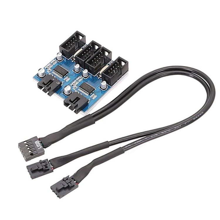 Cáp mở rộng 1 ra 4 USB2.0 9 chân cho bo mạch chủ có chip hỗ trợ nhiều giao diện dùng chung, 1 ra 4
