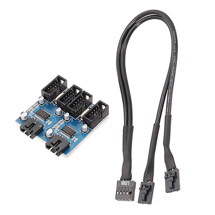 Cáp mở rộng 1 ra 4 USB2.0 9 chân cho bo mạch chủ có chip hỗ trợ nhiều giao diện dùng chung, 1 ra 4