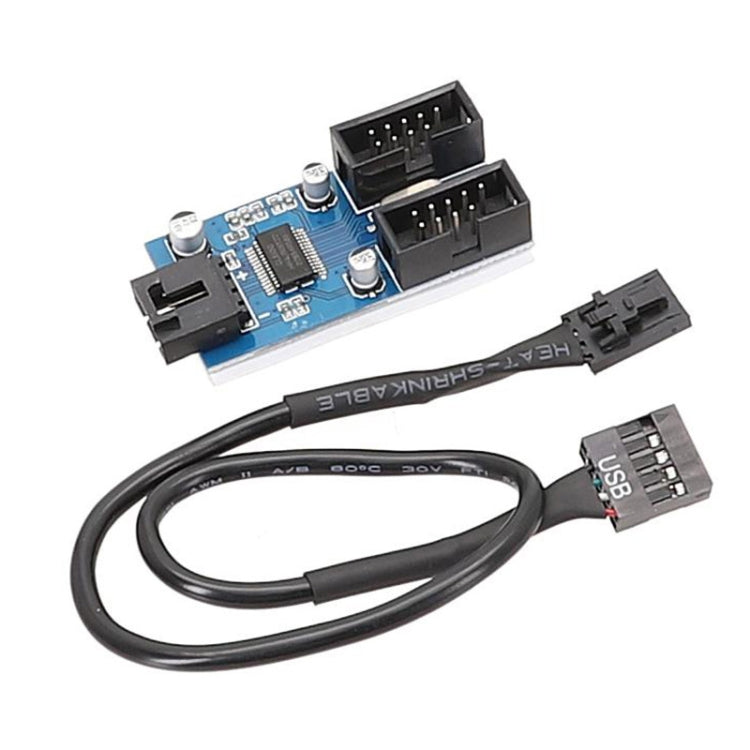 Cáp mở rộng 1 ra 2 USB2.0 9 chân cho bo mạch chủ có chip hỗ trợ nhiều giao diện dùng chung, 1 ra 2