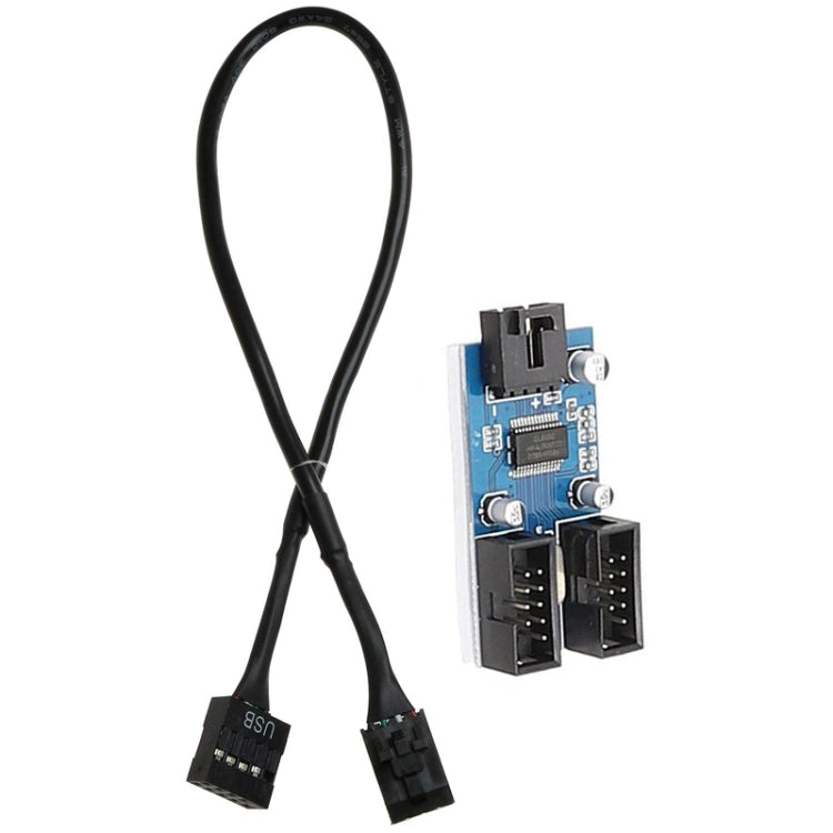 Cáp mở rộng 1 ra 2 USB2.0 9 chân cho bo mạch chủ có chip hỗ trợ nhiều giao diện dùng chung, 1 ra 2