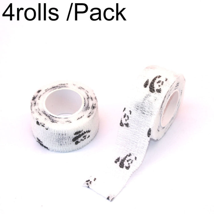 Bộ 4 cuộn băng bảo vệ thể thao không dệt hoạt hình 2.5cm x 4.5m, họa tiết gấu trúc