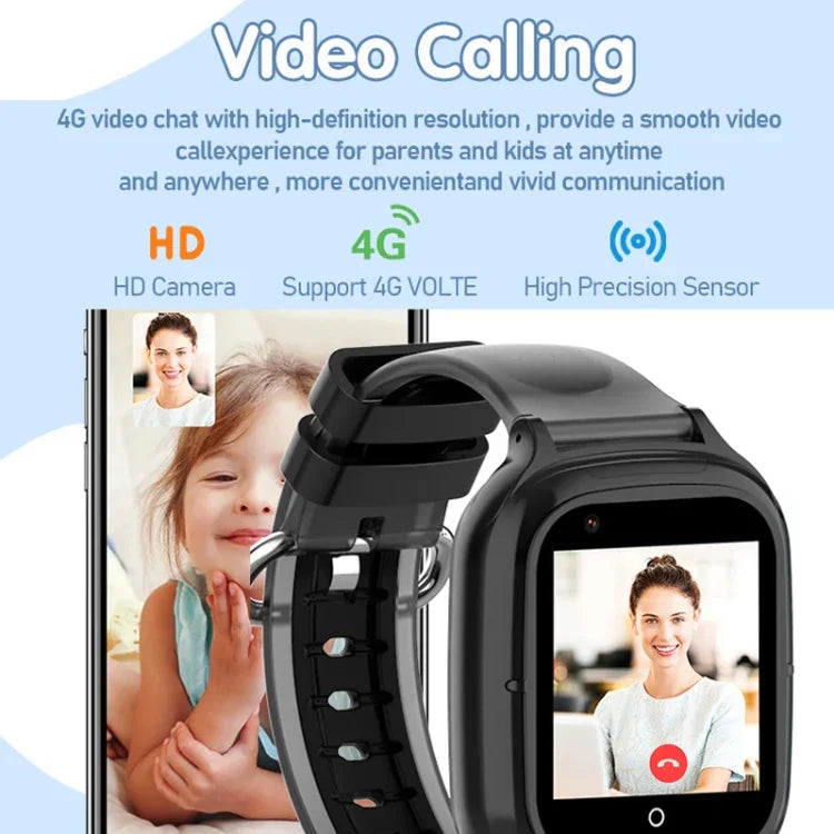 Đồng hồ định vị thông minh 4G cho trẻ em, chống nước IP67 / Video / Gọi thoại