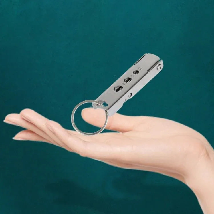 Bộ dụng cụ đa năng 5 trong 1 thiết bị nhỏ ngoài trời có khay lấy SIM, tua vít, mở chai, v.v., 5 trong 1