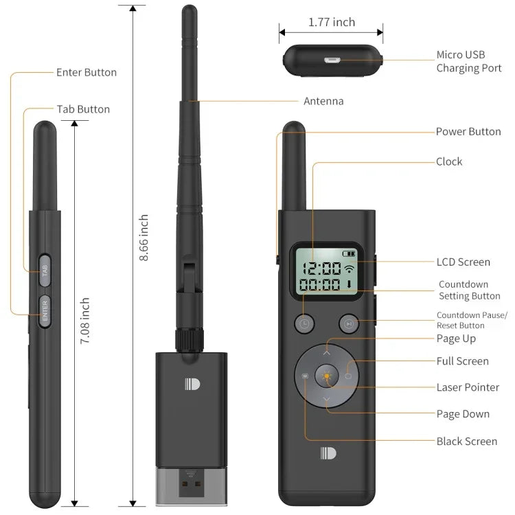 Doosl DSIT037 Điều Khiển Từ Xa Laser Khoảng Cách Xa 300m Đèn Xanh, DSIT037