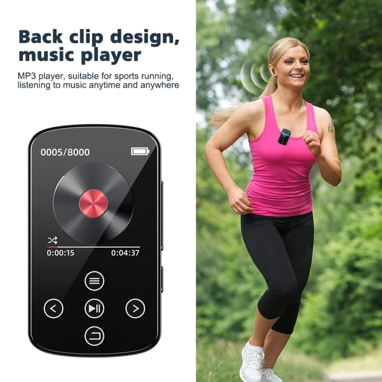 Máy nghe nhạc MP3 Bluetooth HIFI thể thao kẹp màn hình cảm ứng MP4, không có thẻ TF, 8GB, 16GB, 32GB, 64GB, 128GB