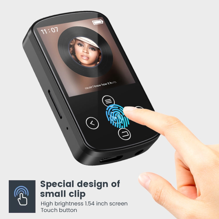 Máy nghe nhạc MP3 Bluetooth HIFI thể thao kẹp màn hình cảm ứng MP4, không có thẻ TF, 8GB, 16GB, 32GB, 64GB, 128GB