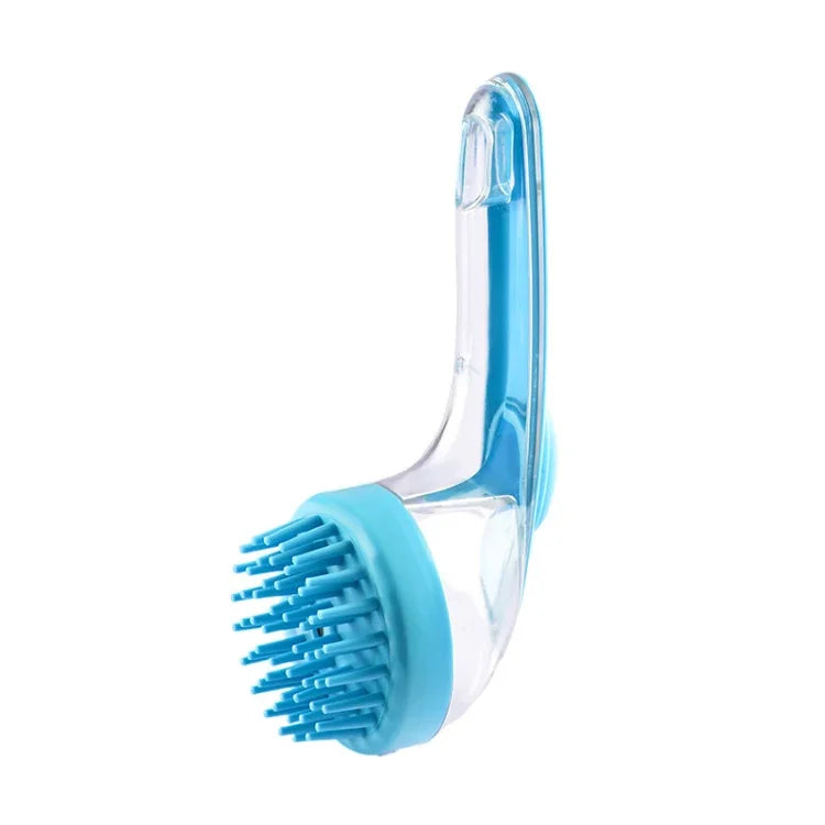 Bàn chải tắm thú cưng cán dài Silicon Chó Mèo Bàn chải massage làm sạch Lược chải lông, Răng mịn Vàng, Răng mịn Xanh dương, Răng mịn Xanh lá, Răng thô Vàng, Răng thô Xanh dương, Răng thô Xanh lá