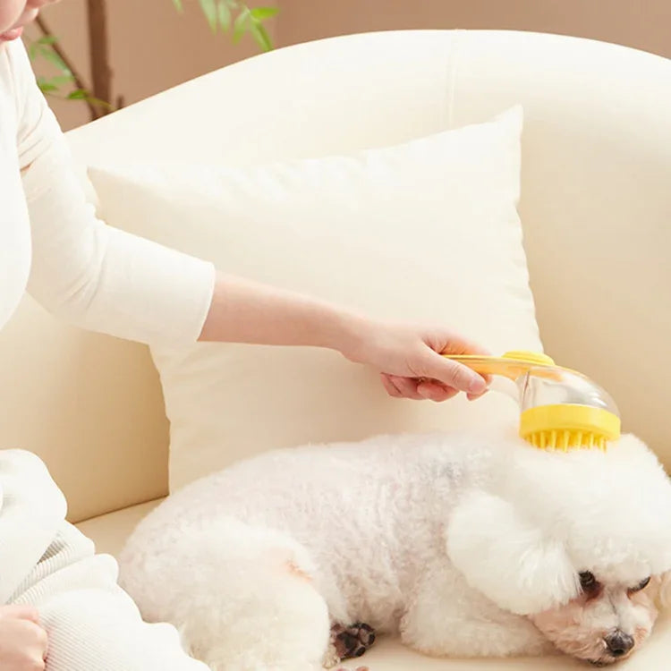 Bàn chải tắm thú cưng cán dài Silicon Chó Mèo Bàn chải massage làm sạch Lược chải lông, Răng mịn Vàng, Răng mịn Xanh dương, Răng mịn Xanh lá, Răng thô Vàng, Răng thô Xanh dương, Răng thô Xanh lá