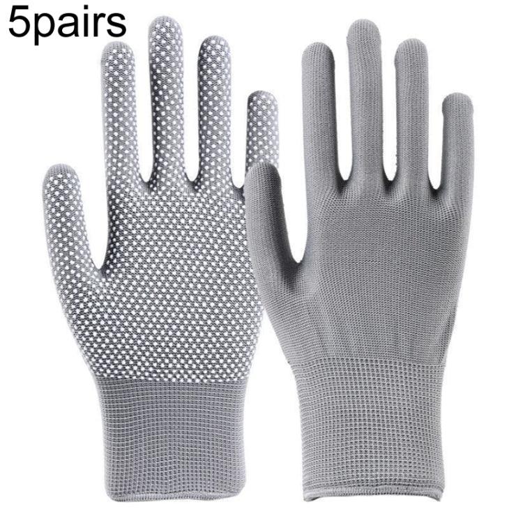 5 đôi găng tay nylon mỏng thoáng khí hạt silicone chống trượt đi bộ đường dài đi xe ngoài trời