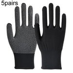 5 đôi găng tay nylon mỏng thoáng khí hạt silicone chống trượt đi bộ đường dài đi xe ngoài trời