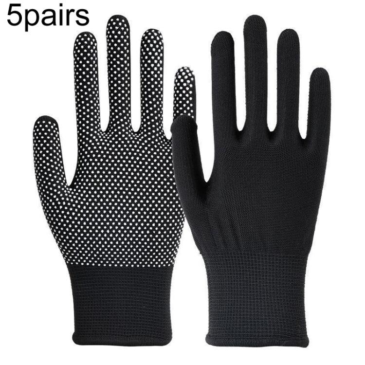 5 đôi găng tay nylon mỏng thoáng khí hạt silicone chống trượt đi bộ đường dài đi xe ngoài trời