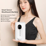 Bình đựng nước súc miệng tự động 540ml 3 cấp định lượng với 2 cốc từ tính, S7 trắng, S7 đen