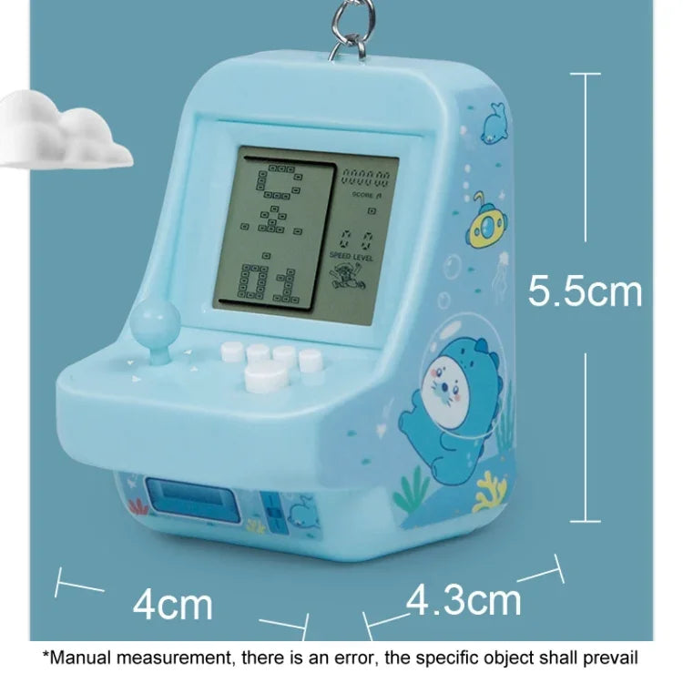 Móc khóa máy chơi game arcade mini di động cho trẻ em, đồ chơi xếp hình mini làm quà tặng