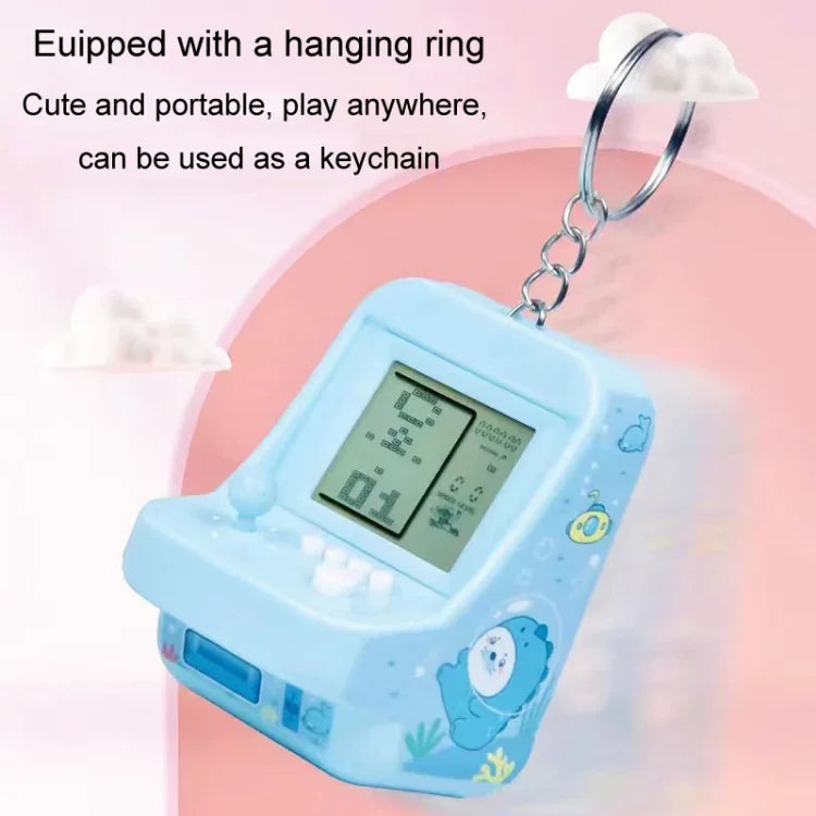 Móc khóa máy chơi game arcade mini di động cho trẻ em, đồ chơi xếp hình mini làm quà tặng