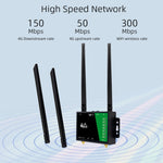 4G Wireless Plug-in Router Detachable Extension Antenna LTE Monitoring Network WiFi Hotspot, EU Plug, LT210B