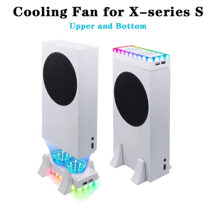 Quạt làm mát đế cho máy chơi game XBOX Series S có đèn LED tích hợp, quạt làm mát đế màu trắng, quạt làm mát đế màu đen