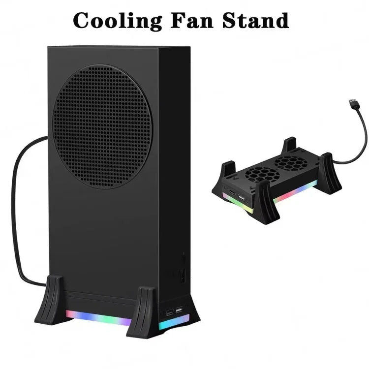 Quạt làm mát đế cho máy chơi game XBOX Series S có đèn LED tích hợp, quạt làm mát đế màu trắng, quạt làm mát đế màu đen