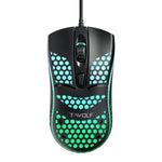 Chuột chơi game có dây USB T-WOLF V15 tổ ong với đèn RGB thiết kế rỗng công thái học cho PC văn phòng và gia đình