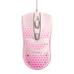 Chuột chơi game có dây USB T-WOLF V15 tổ ong với đèn RGB thiết kế rỗng công thái học cho PC văn phòng và gia đình