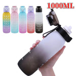 Bình nước thể thao dung tích lớn 1000ml bằng Tritan màu chuyển sắc ngoài trời